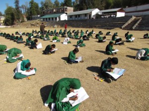 Students participating in painting competition at Sandot on Friday. Students participating in painting competition at Sandot on Friday.