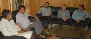 Minister for Technical Education RS Chib chairing a meeting of officers at Udhampur on Sunday.