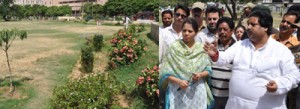 Minister for Revenue, Relief and Rehabilitation Raman Bhalla during visit to JDA Park, Rail Head, on Friday. Minister for Revenue, Relief and Rehabilitation Raman Bhalla during visit to JDA Park, Rail Head, on Friday.