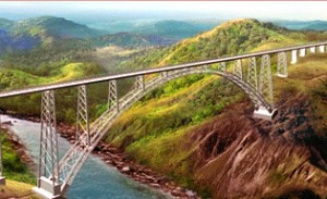 An artistic impression of rail bridge across Chenab, which will be world's tallest. An artistic impression of rail bridge across Chenab, which will be world's tallest.