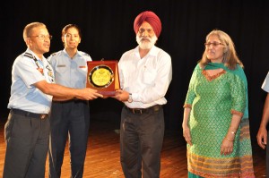 Prof. Mohan Pal Singh Ishar, Vice Chancellor University of Jammu at a function organized by Air Force School, Jammu on Friday.