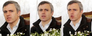 Chief Minister Omar Abdullah captured in different poses at a press conference in Srinagar on Monday. —Excelsior/Amin War Chief Minister Omar Abdullah captured in different poses at a press conference in Srinagar on Monday. —Excelsior/Amin War