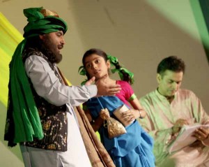 A scene from Hindi adaptation of Tagore’s ‘Kabuliwala’ staged by Theatre Mitra on Monday.	-Excelsior/Rakesh