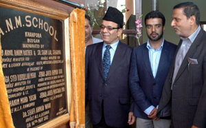 Finance Minister, Abdul Rahim Rather, inaugurating ANM School at Budgam on Wednesday. Finance Minister, Abdul Rahim Rather, inaugurating ANM School at Budgam on Wednesday.
