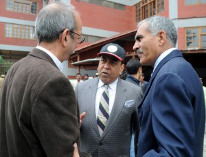 General Officer Commanding Chinar Corps, Lt Gen Om Prakash and outgoing General Officer Commanding Chinar Corps, Lt. Gen. Syed Ata Hasnain talking with Chairman & Managing Director Vijay Dhar during inaugural function of Kashmir Premier League at Delhi Public School in Srinagar on Saturday. General Officer Commanding Chinar Corps, Lt Gen Om Prakash and outgoing General Officer Commanding Chinar Corps, Lt. Gen. Syed Ata Hasnain talking with Chairman & Managing Director Vijay Dhar during inaugural function of Kashmir Premier League at Delhi Public School in Srinagar on Saturday.