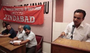 Penalists at a seminar at Jammu Press Club on Friday.