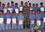 page14-3 Students of KC Public School holding certificates during Award Presentation Function on Thursday.