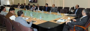 Chief Minister, Omar Abdullah reviewing Ganderbal Master Plan in a meeting at Srinagar on Thursday.