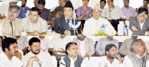 Minister for Finance and Ladakh Affairs, Abdul Rahim Rather chairing DDB meeting at Khannabal on Thursday. Minister for Finance and Ladakh Affairs, Abdul Rahim Rather chairing DDB meeting at Khannabal on Thursday.