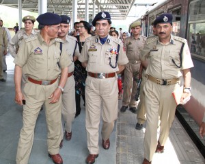 IG Railway Police, Abdul Qayoom Manhas and SSP Raliway, Bashir Ahmad Yatoo reviews security arrangement of Railway station on Tuesday. IG Railway Police, Abdul Qayoom Manhas and SSP Raliway, Bashir Ahmad Yatoo reviews security arrangement of Railway station on Tuesday.