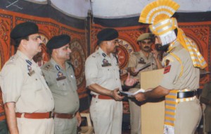 Vijay Singh,Commandant,IRP 10th Battalian,IGP, Gulzar Singh Slathia during ‘Raising Daycelebration on Tuesday. Vijay Singh,Commandant,IRP 10th Battalian,IGP, Gulzar Singh Slathia during ‘Raising Daycelebration on Tuesday.