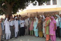 People from Sandi area of Kootah staging protest at DC office in Samba on Tuesday. People from Sandi area of Kootah staging protest at DC office in Samba on Tuesday.