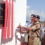 Additional Director General of Police inaugurating residential quarters at Parihaspora on Saturday.