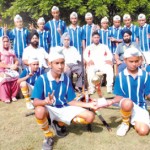 Winners of State Level Hockey Tournament posing for group photograph at Jammu on Saturday