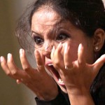 Participant giving stunning expressions during a Creative Dance Competition at Brig Zorawar Singh Auditorium in Jammu on Sunday. -Excelsior/Rakesh