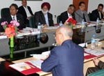 Governor, N N Vohra chairing meeting of Vice Chancellors at Srinagar on Monday.