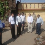 Income Tax Commissioner J&K, A K Thatai inspecting housing project site at Resham Ghar Colony in Jammu on Wednesday.