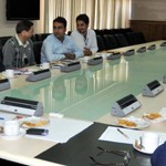 Minister for CA&PD Qamar Ali Akhoon chairing a meeting at Srinagar.