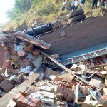 A wreckage of ill-fated truck.