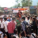 Students staging protest in Doda.