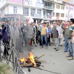 People protesting at Bhaderwah on Monday.