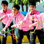 KC Public students performing activity while celebrating Nimble Feet Fitness Fest on Saturday.