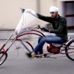 Polytechnic student Tirlok Singh riding ‘Bolt’-a cycle he designed and built.