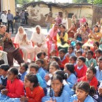 Chairman Legislative Council, Amrit Malhotra addressing parents and students at Panjthirthi on Sunday.