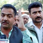 Leaders of AJKPC at a press conference at Jammu on Wednesday. -Excelsior/Rakesh