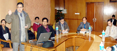 Prof V Verma and other dignitaries during a one-day Sanitation Workshop at SMVDU in Katra on Friday.