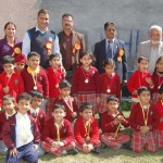 Winners of Annual Sports meet posing for photograph at Jammu on Tuesday.