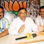 Sat Sharma at a press conference at Jammu on Friday.