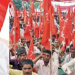 MLA M Y Tarigami addressing labourers at a conference organised by Railway Loading and Unloading Workers’ Union at Jammu on Sunday.