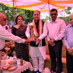 Health Minister Shabir Ahmed Khan and Dr. Madhu Khullar, Director Health Services during a function at Lawrence Public School, Sidhra on Sunday.