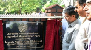 Minister for Forests Mian Altaf inaugurating upgraded Manda Deer Park.