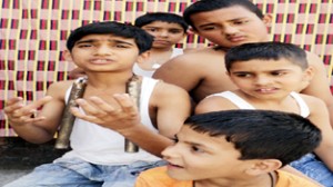 A scene from the play ‘Hamein Bhi Haqq Hai’ staged by Rangshala at RTGS studio.