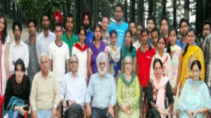 Prof MPS Ishar, VC JU posing for a photograph along with BPEd and MPEd students.