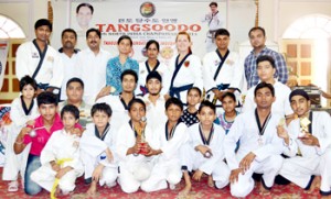 Tangsoodo team of J&K which bagged runners-up trophy in North India Championship.