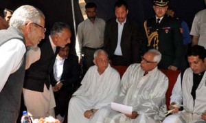 Governor N N Vohra during his visit to Mata Khir Bhawani Shrine at Tulmulla on Friday.
