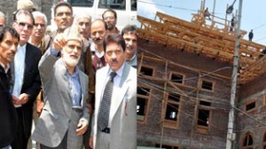 Minister for Panchayati Raj Ali Mohd Sagar during his visit to Srinagar city on Wednesday.