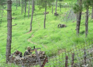 Troops take positions in KG sector on Tuesday. -Excelsior/Nazki
