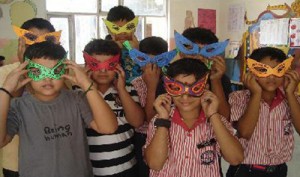 Students performing activity during the inaugural day of the Summer Camp at MV International in Jammu on Saturday.