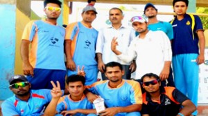 Winners posing for photograph at Doda on Wednesday.