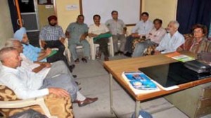 Poets reciting their poems in a programme orgainsed by Nami Dogri Sanstha.