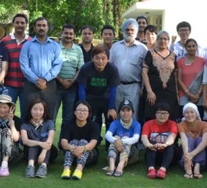 South Korean students posing with VC JU, Prof MPS Ishar during their visit at JU on Thursday.