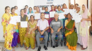 Trainees with certificates on conclusion of programme organised by SBI RSETI.