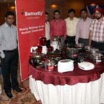 Officials of “Butterfly”, a kitchen appliances manufacturer company, unveiling its products at Jammu on Monday.