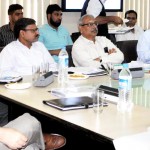 Chief Secretary M I Khanday chairing Steering Committee meeting of CAMPA at Srinagar on Friday.