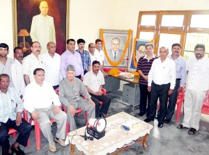Members of BDSA commemorating Babu Parmanand’s birth anniversary at Jammu on Saturday.