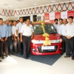 Dignitaries during the launch of Maruti Suzuki ‘Stingray’ in the premises of Shaurya Motors at Jammu on Friday.